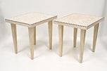 20TH CENTURY, ITALIAN, TRAVERTINE STONE, SIDE TABLES, ITALY, 1980