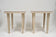 20TH CENTURY, ITALIAN, TRAVERTINE STONE, SIDE TABLES, ITALY, 1980