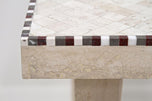20TH CENTURY, ITALIAN, TRAVERTINE STONE, SIDE TABLES, ITALY, 1980
