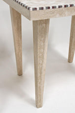 20TH CENTURY, ITALIAN, TRAVERTINE STONE, SIDE TABLES, ITALY, 1980