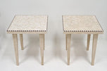 20TH CENTURY, ITALIAN, TRAVERTINE STONE, SIDE TABLES, ITALY, 1980