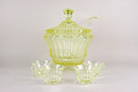20TH CENTURY, BOHEMIA, CITRUS YELLOW, ART DECO, PUNCH BOWL SERVICE