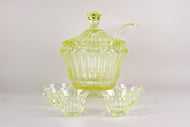 20TH CENTURY, BOHEMIA, CITRUS YELLOW, ART DECO, PUNCH BOWL SERVICE