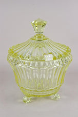 20TH CENTURY, BOHEMIA, CITRUS YELLOW, ART DECO, PUNCH BOWL SERVICE