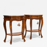 1950, ITALY, BAROQUE STYLE, NUTWOOD, NIGHTSTANDS, CONSOLE TABLES