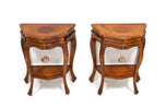 1950, ITALY, BAROQUE STYLE, NUTWOOD, NIGHTSTANDS, CONSOLE TABLES