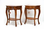 1950, ITALY, BAROQUE STYLE, NUTWOOD, NIGHTSTANDS, CONSOLE TABLES