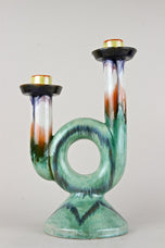 MID CENTURY, AUSTRIA, CERAMIC CANDLE HOLDER, MARKED, 1950