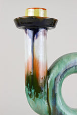 MID CENTURY, AUSTRIA, CERAMIC CANDLE HOLDER, MARKED, 1950
