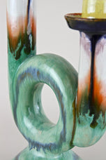 MID CENTURY, AUSTRIA, CERAMIC CANDLE HOLDER, MARKED, 1950