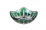 EMERALD GREEN CUT GLASS BOWL, VAL SAINT LAMBERT, BELGIUM, 1960