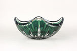 EMERALD GREEN CUT GLASS BOWL, VAL SAINT LAMBERT, BELGIUM, 1960