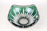 EMERALD GREEN CUT GLASS BOWL, VAL SAINT LAMBERT, BELGIUM, 1960