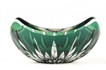 EMERALD GREEN CUT GLASS BOWL, VAL SAINT LAMBERT, BELGIUM, 1960