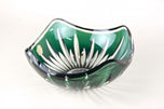 EMERALD GREEN CUT GLASS BOWL, VAL SAINT LAMBERT, BELGIUM, 1960