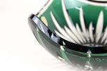EMERALD GREEN CUT GLASS BOWL, VAL SAINT LAMBERT, BELGIUM, 1960