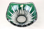 EMERALD GREEN CUT GLASS BOWL, VAL SAINT LAMBERT, BELGIUM, 1960