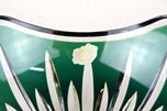 EMERALD GREEN CUT GLASS BOWL, VAL SAINT LAMBERT, BELGIUM, 1960