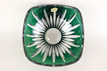 EMERALD GREEN CUT GLASS BOWL, VAL SAINT LAMBERT, BELGIUM, 1960