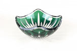 EMERALD GREEN CUT GLASS BOWL, VAL SAINT LAMBERT, BELGIUM, 1960