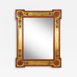 20TH CENTURY, AUSTRIA, ART NOUVEAU, WALL MIRROR, GILT, RED