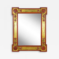 20TH CENTURY, AUSTRIA, ART NOUVEAU, WALL MIRROR, GILT, RED