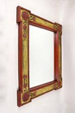 20TH CENTURY, AUSTRIA, ART NOUVEAU, WALL MIRROR, GILT, RED