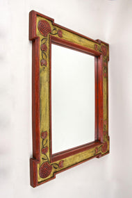 20TH CENTURY, AUSTRIA, ART NOUVEAU, WALL MIRROR, GILT, RED