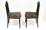 PAIR, BLACK, 19TH CENTURY, SIDE CHAIRS, ORIGINAL, UPHOLSTERY
