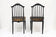 PAIR, BLACK, 19TH CENTURY, SIDE CHAIRS, ORIGINAL, UPHOLSTERY