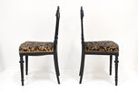 PAIR, BLACK, 19TH CENTURY, SIDE CHAIRS, ORIGINAL, UPHOLSTERY