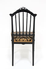 PAIR, BLACK, 19TH CENTURY, SIDE CHAIRS, ORIGINAL, UPHOLSTERY