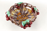 MID CENTURY, CERAMIC BOWL, CHERRIES, ST PETER, AUSTRIA, 1960