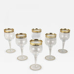 20TH CENTURY, ITALY, MURANO WINE GLASSES, GOLD RIM, SET OF 6