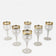 20TH CENTURY, ITALY, MURANO WINE GLASSES, GOLD RIM, SET OF 6