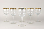 20TH CENTURY, ITALY, MURANO WINE GLASSES, GOLD RIM, SET OF 6