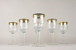 20TH CENTURY, ITALY, MURANO WINE GLASSES, GOLD RIM, SET OF 6