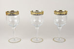 20TH CENTURY, ITALY, MURANO WINE GLASSES, GOLD RIM, SET OF 6