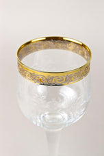 20TH CENTURY, ITALY, MURANO WINE GLASSES, GOLD RIM, SET OF 6