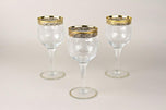20TH CENTURY, ITALY, MURANO WINE GLASSES, GOLD RIM, SET OF 6