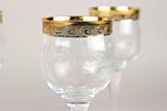 20TH CENTURY, ITALY, MURANO WINE GLASSES, GOLD RIM, SET OF 6