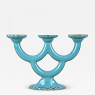 20TH CENTURY, AUSTRIA, TURQUOISE, ART DECO, CERAMIC CANDLEHOLDER