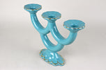 20TH CENTURY, AUSTRIA, TURQUOISE, ART DECO, CERAMIC CANDLEHOLDER