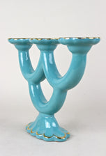 20TH CENTURY, AUSTRIA, TURQUOISE, ART DECO, CERAMIC CANDLEHOLDER