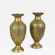 19TH CENTURY, AUSTRIA, BIEDERMEIER, CHASED BRASS VASES, PAIR
