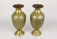 19TH CENTURY, AUSTRIA, BIEDERMEIER, CHASED BRASS VASES, PAIR