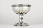 ART NOUVEAU, SILVERED BRASS GOBLETS, TRAY, 20TH CENTURY, 1910, AUSTRIA