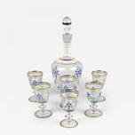 20TH CENTURY, AUSTRIA, GLASS DECANTER SET, ENAMEL PAINTINGS, 1980S