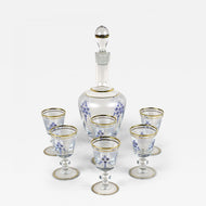 20TH CENTURY, AUSTRIA, GLASS DECANTER SET, ENAMEL PAINTINGS, 1980S