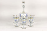 20TH CENTURY, AUSTRIA, GLASS DECANTER SET, ENAMEL PAINTINGS, 1980S